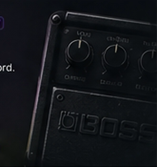 A dark guitar effects pedal